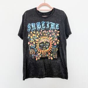 Phluid Project Sublime Band Tee Sz M Black Graphic Sun Unisex Grunge Y2K‎ Skater